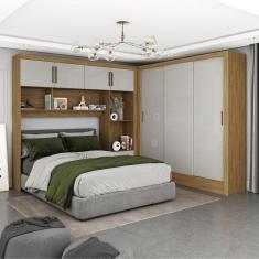 Imagem de Guarda-roupa Casal Modulado 4 Portas Santiago 3 Portas 5 Gavetas Off White