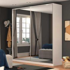 Imagem de Guarda Roupa Solteiro Com Espelho 2 Portas De Correr Rc2006 Linha Roup