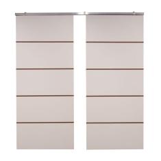 Imagem de Porta Dupla Branco Prime Frisada Kit Alumínio F03 - 210x120