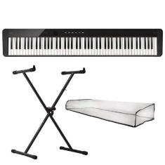 Imagem de Piano Digital Casio Privia PX-S1100 Preto + Suporte + Capa Transparente