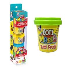 Imagem de Brinquedo Massinha Coti Massa Tutti Frutti Kit Festa Com 5 Potes Com M