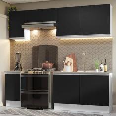 Imagem de Armário De Cozinha 240Cm Branco/Preto Glamy 10 Branco/Preto