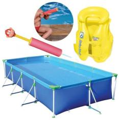 Imagem de Piscina Premium 6200 L + Colete Infantil 3-6 Anos + Brinquedo Lanca Ag