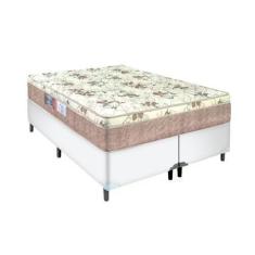 Imagem de Cama Box Queen Branca Colchão Nápoles Espuma D33 Portobel