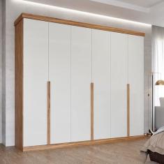 Imagem de Guarda-roupa Casal 6 Portas Mdf Linhares Espresso Móveis Cinamomo/Off White