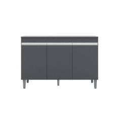 Imagem de Balcão Cozinha Manu 120 cm Com Pés 3 Portas Sem Tampo Cz - AJL Móveis