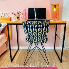 Imagem de Mesa Para Escritório De Ferro E Madeira 96cm Style Industrial Carvalho E Preto