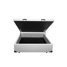 Imagem de Cama Box Baú Blindado Viúva Nk Camas Sintético Branco 49X128x188