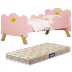 Imagem de Cama Infantil Realeza Rosa Com Colchão - Loja Tigo
