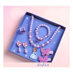 Imagem de Kit Elsa Frozen Infantil Colar Pulseira Anel Brinco Tic Tac