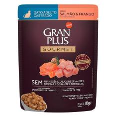 Imagem de Ração Úmida GranPlus Gourmet Sachê Salmão & Frango para Gatos Castrados - 85 g