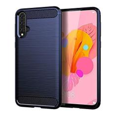 Imagem de Capa para Huawei Nova 5, sensação macia, proteção total, anti-arranhões e impressões digitais + capa de celular resistente a arranhões para Huawei Nova 5 azul