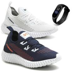 Imagem de Kit 2 Tenis Masculino Treino Academia Corrida Caminhada Fitness + Relo