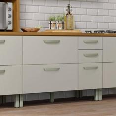 Imagem de Balcão de Cozinha 2 Portas 3 Gavetas 120cm Princesa 100% Mdf Freijó/off White