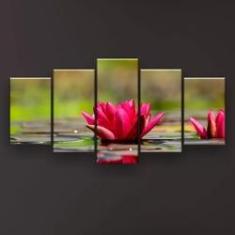 Imagem de Quadro Decorativo Flor De Lótus Aquática 129x61 Sala Quarto