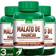 Imagem de Kit 3 Malato De Magnésio Vitalab 500Mg 60 Cápsulas