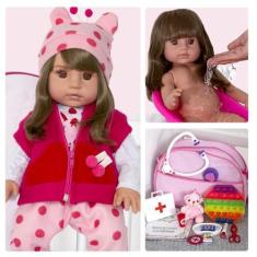 Imagem de Bebê Reborn 100% Silicone Magazine Luiza Infantil Com Itens - Cegonha