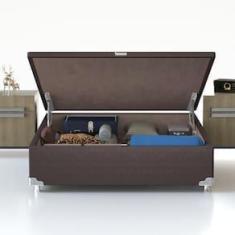 Imagem de Base Box para Colchão de Casal Probel Classic com Baú 40x138x188cm - Marrom