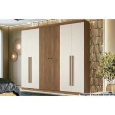 Imagem de Guarda Roupa 6 Portas E 4 Gavetas Buriti Jatoba/Areia - Santos Andirá