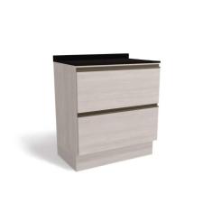 Imagem de Balcão De Cozinha Modulado Maxxi G755 2 Gavetas C-tampo 80cm Branco-preto - Kappesberg