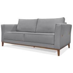 Imagem de Sofa Balli 2 Lugares 170cm Pes Madeira Linho 221 Cinza Ezz Cinza