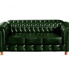Imagem de Sofá Chesterfield Luís Xv 3 Lugares Retrô Decoração Verde