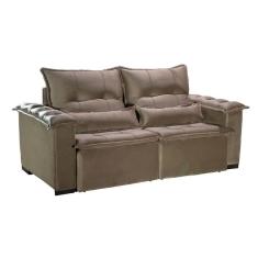 Imagem de Sofá Retrátil Master Reclinável Espuma D28 E Pillowtop Zarat Marrom