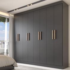 Imagem de Guarda-Roupa Casal Valparaíso 8 Portas 4 Gavetas Preto - Panorama Móveis