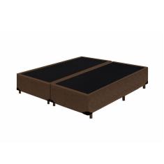 Imagem de Cama Box Queen Bipartido Principe das Camas Suede Marrom 158x198x40