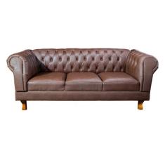 Imagem de Sofá Chesterfield Capitone  Duque corano Marrom 2,30cm - novo encanto