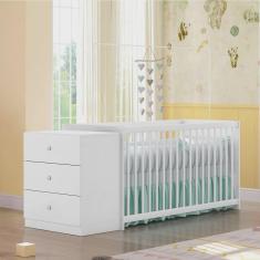 Imagem de Berço E Cômoda Branco Gutti Estrela