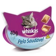 Imagem de Petisco Whiskas Temptations Pelo saudável para Gatos Adultos - 40 g Potinho formato de rosto de gato