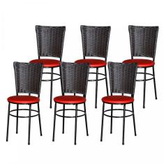 Imagem de 6 Cadeiras s Para Cozinha Hawai Café Assento 