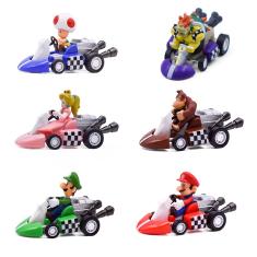 Imagem de 6 pcs/lote Super Mario Kart Pull Back Car Brinquedos