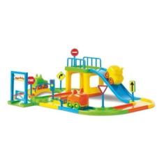 Imagem de Pista De Carrinhos Brinquedo Infantil Corrida + 2 Carrinhos - Divplast