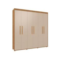 Imagem de Guarda Roupa Casal Milão 100% Mdf Pés Madeira Camas Fênix - Fenix