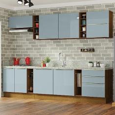 Imagem de Armário de Cozinha Completa 300cm Rustic/cinza Lux da Sabrina Madesa