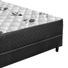 Imagem de Cama Box Casal Conjugada Unyco D28 Ortopédico Floral E Preta (1,38x0,42x1,88)