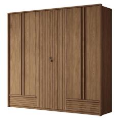 Imagem de Guarda Roupa Democrata Ripado 6 Portas - Santos Andirá Jatobá