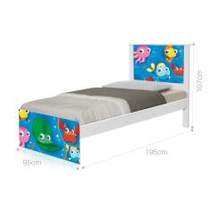 Imagem de Cama Solteiro Fundo do Mar Peixinhos