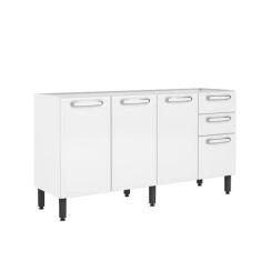 Imagem de Balcão de Cozinha em Aço Bertolini Evidence 3 Portas 4 Gavetas Branco