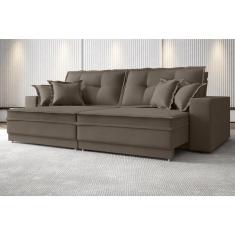 Imagem de Sofá Palermo 2,00m Retrátil e Reclinável Velosuede Marrom - netsofas