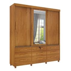 Imagem de Guarda-Roupa Casal com Espelho Chicago II 3 PT 9 GV Cinamomo