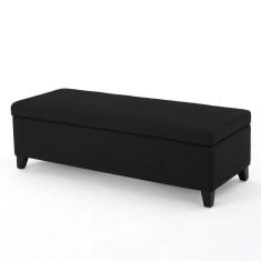 Imagem de Recamier Bau Julia 1,20m Suede Preto - Inova Decor