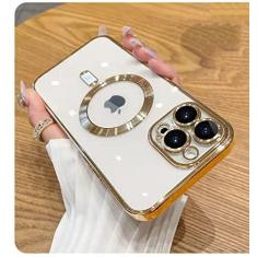 Imagem de Estojo transparente de carregamento sem fio para iPhone 14 13 12 11 Pro Max X XR XS 7 8 Plus SE 2020 22 Mini capa macia, ouro, para iphone 8