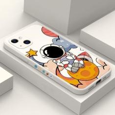 Imagem de Capa de telefone de astronauta do espaço bonito dos desenhos animados para iPhone 15 Capas para iPhone 14 13 12 11 Pro Max XR XS X 7 8 15 Plus Capa de silicone fosca, 9, para iPhone 13Pro Max