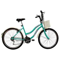 Imagem de Bicicleta Aro 26 Feminina Beach Retrô 18 Marchas Azul Turquesa