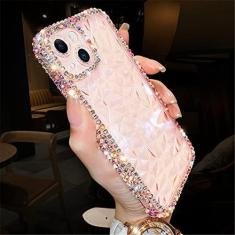 Imagem de Capa de telefone macia transparente com brilho brilhante e diamante para iPhone 14 13 12 Pro Max 11 XS XR 7 8 Plus SE 3 Capa de silicone transparente, rosa, para iphone 11promax