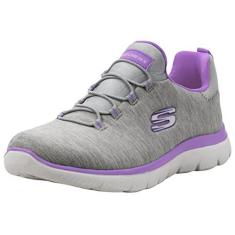 Imagem de Skechers Tênis feminino Summits Quick Getaway, Cinza claro/roxo, 36