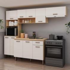 Imagem de Cozinha Modulada Completa 4 Peças 100% Mdf Freijó - Genialflex